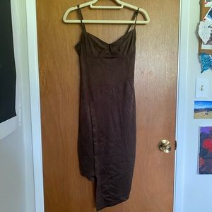 Brown suede dress
